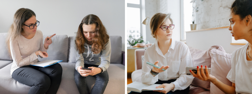 Collage of two teen therapy sessions, highlighting our Teen Therapy services in Bergen County, NJ.